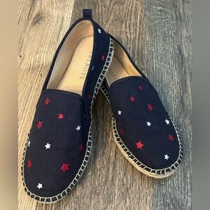 Talbots Izzy Star Espadrille Size 8M Red White Blue Canvas Flat